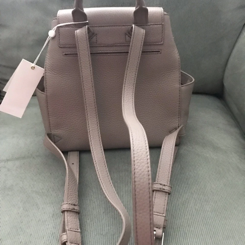 Tory Burch Pale Pink Leather Backpack with Tassels